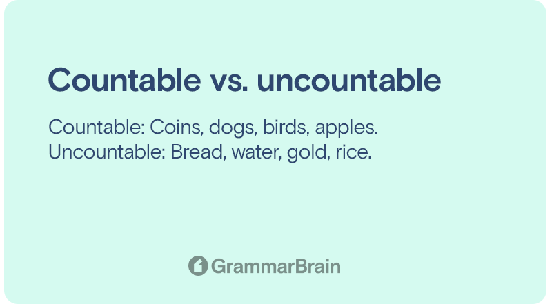 Countable vs uncountable nouns