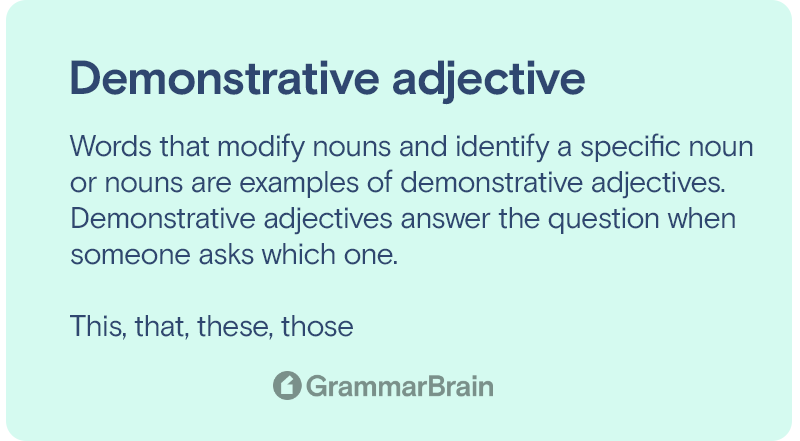 Demonstrative adjective