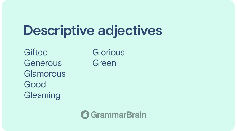 Descriptive adjectives
