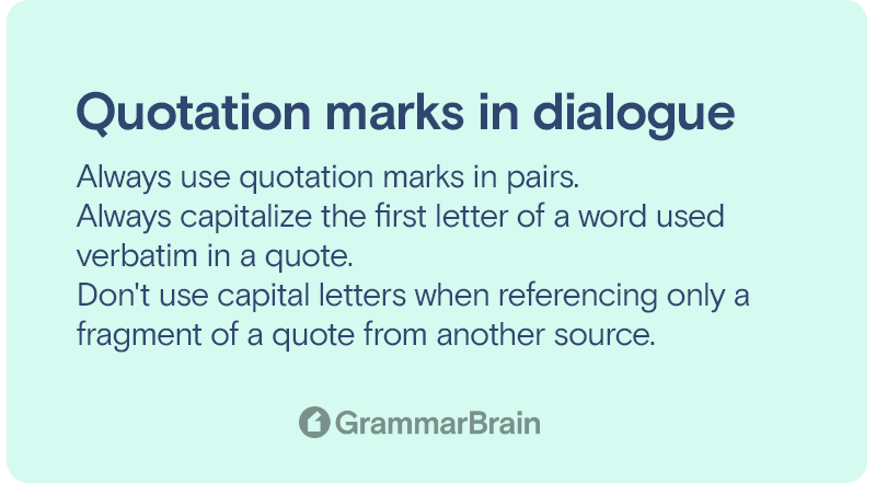 Dialogue quotation marks