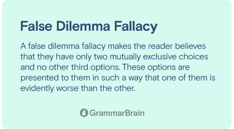 Understanding False Dilemma Fallacy Definition Examples More 