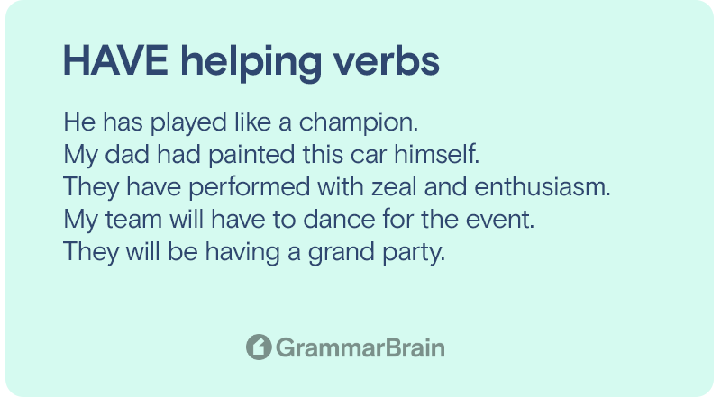 Have helping verbs