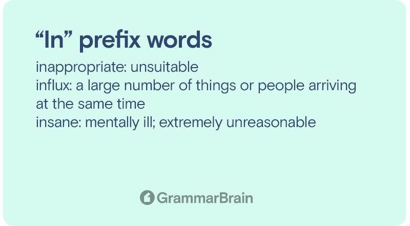 "In" prefix words