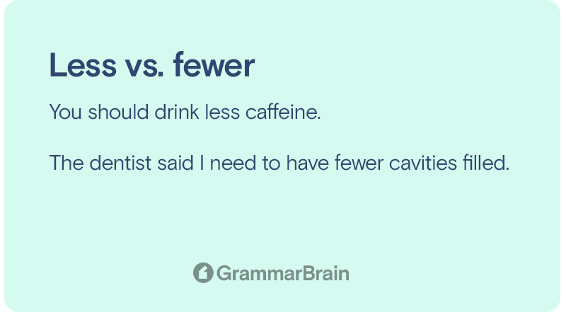 Less vs. fewer