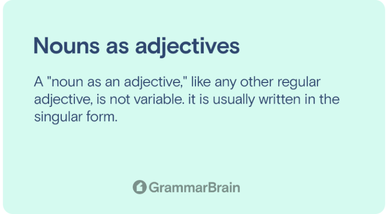 Understanding A Noun Adjective How It Works Definition Examples Grammarbrain 3923