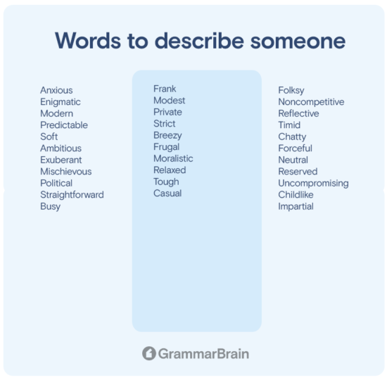 Adjectives Describing Personality (Personality Adjectives List ...