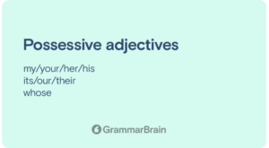 Understanding A Possessive Adjective Definition Examples How They Re Used Grammarbrain