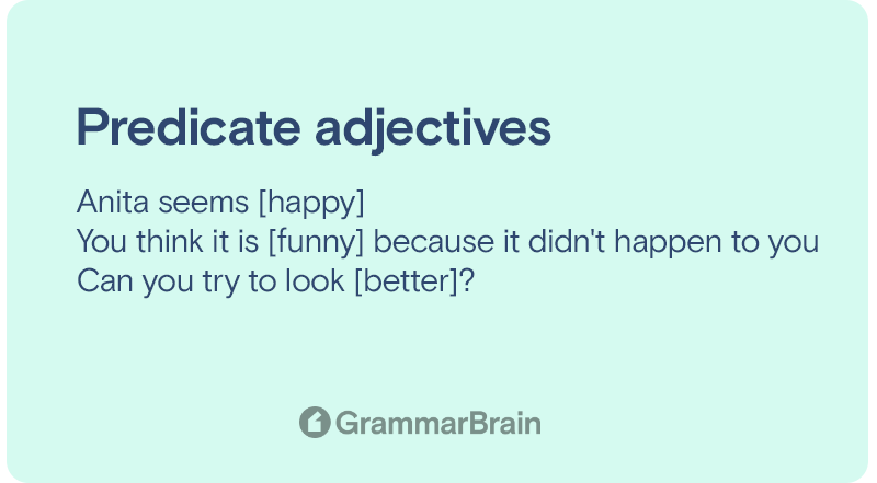 Predicate adjective examples