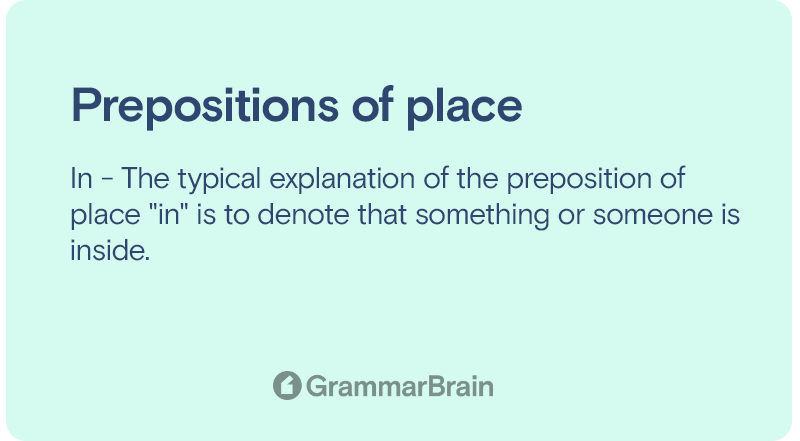 Preposition of place