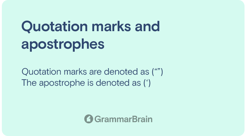 Punctuation marks - quotation marks and apostrophes