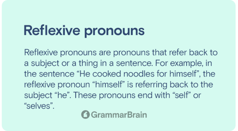 Understanding Reflexive Pronouns (Definition, Examples, Word List ...