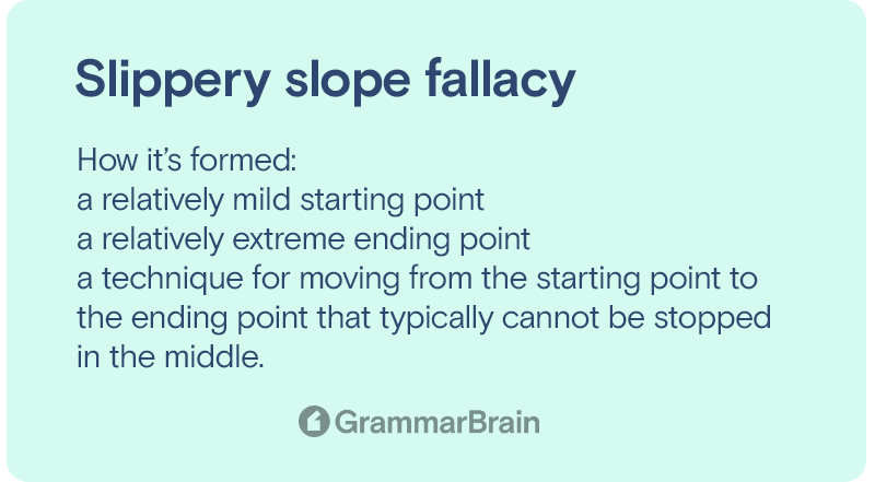 Slippery slope fallacy