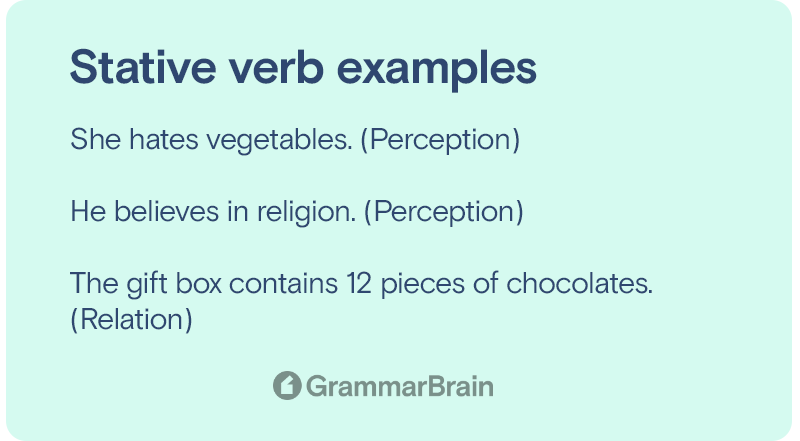 Stative verb examples