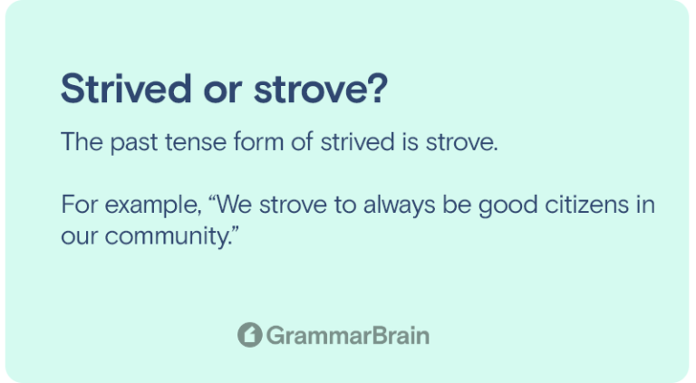 Is It Strived or Strove? (Grammar + Examples) | GrammarBrain