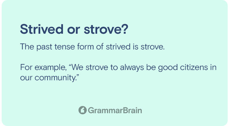 Strived or Strove