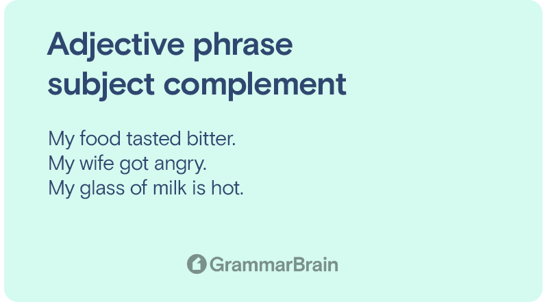 Adjective phrase subject complement