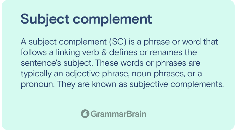 Subject complement