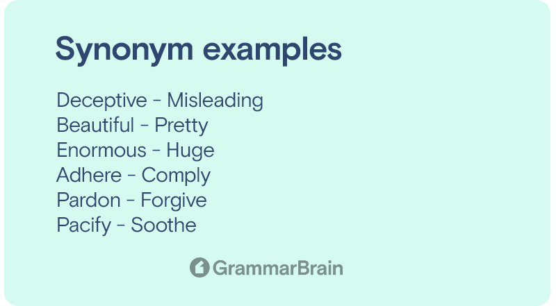 Types of synonyms