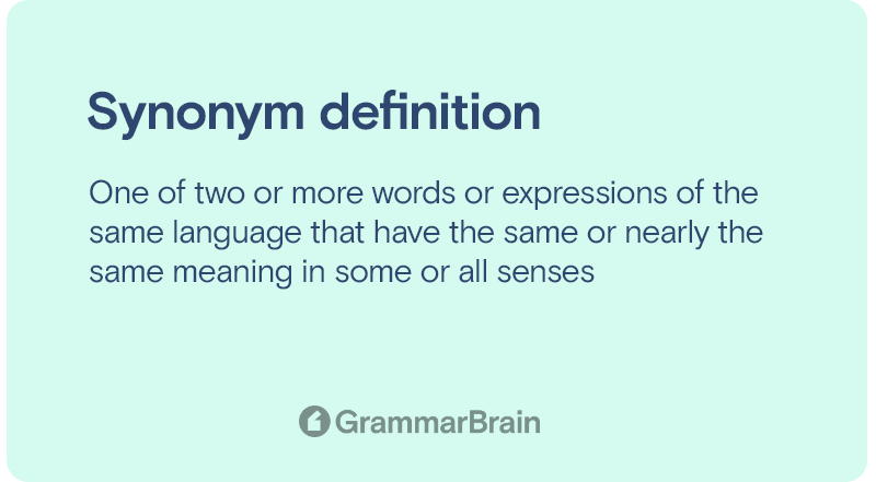 What Are the Various Types of Synonyms Examples GrammarBrain