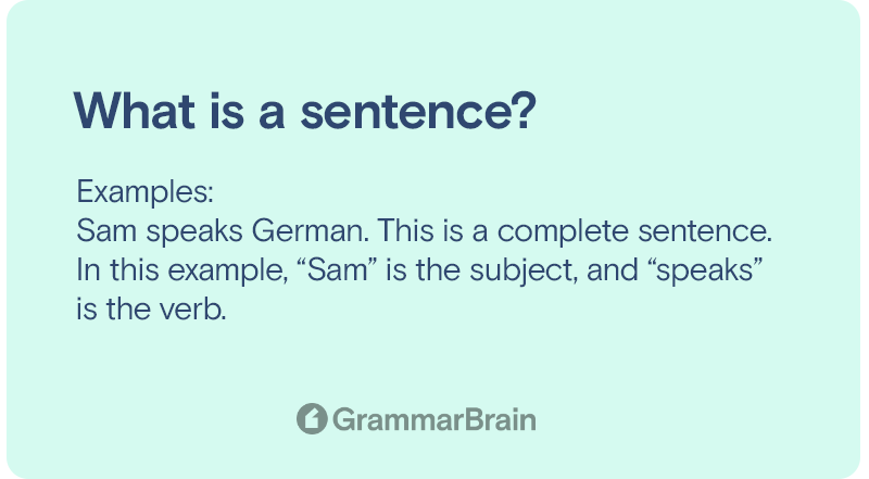 What is a sentence?
