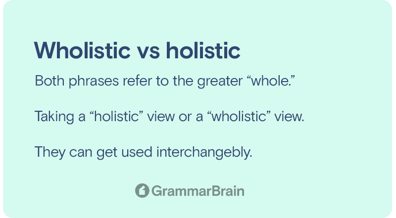 Wholistic vs holistic