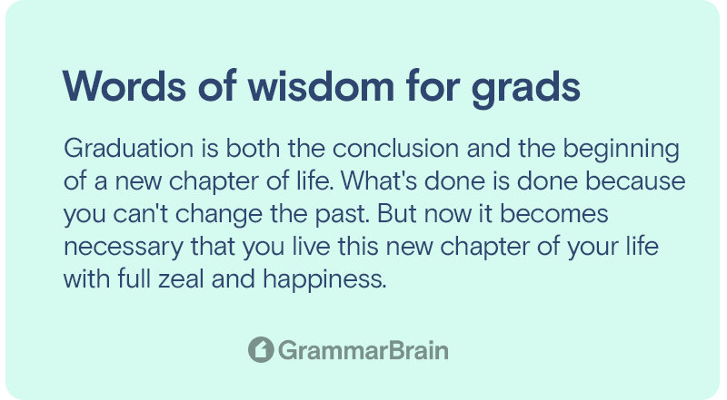 Words of wisdom for graduates