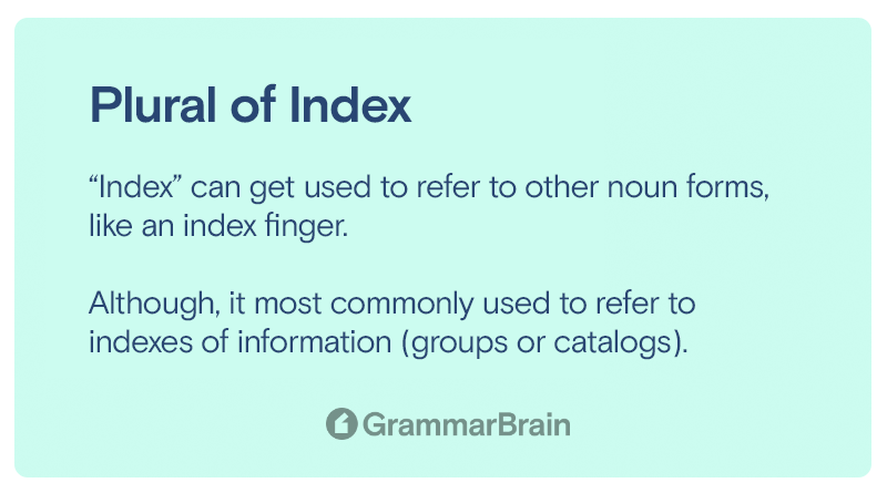 Plural of index